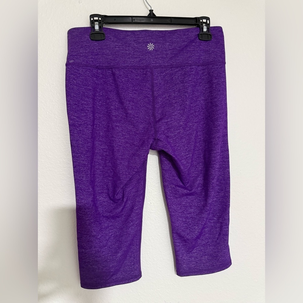 Athleta Deep Purple Women's cropped capri leggins size L - Picture 2 of 5
